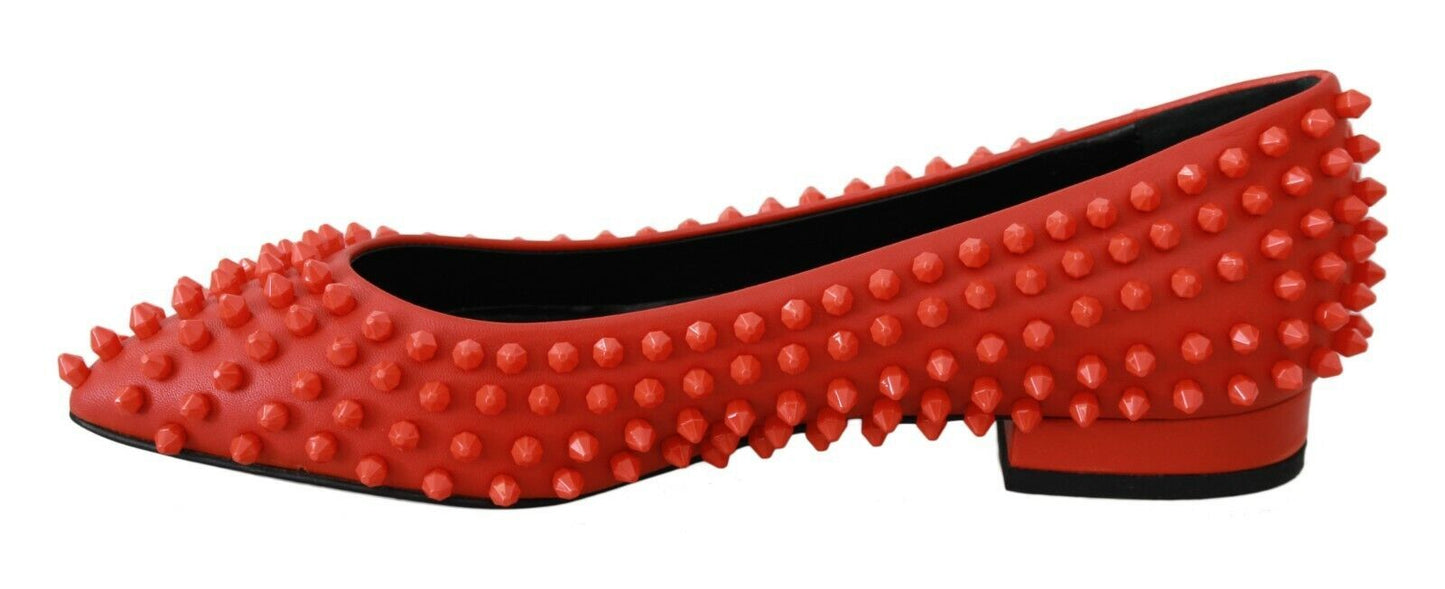 Philipp Plein Leuchtend orange spitze Leder-Flats