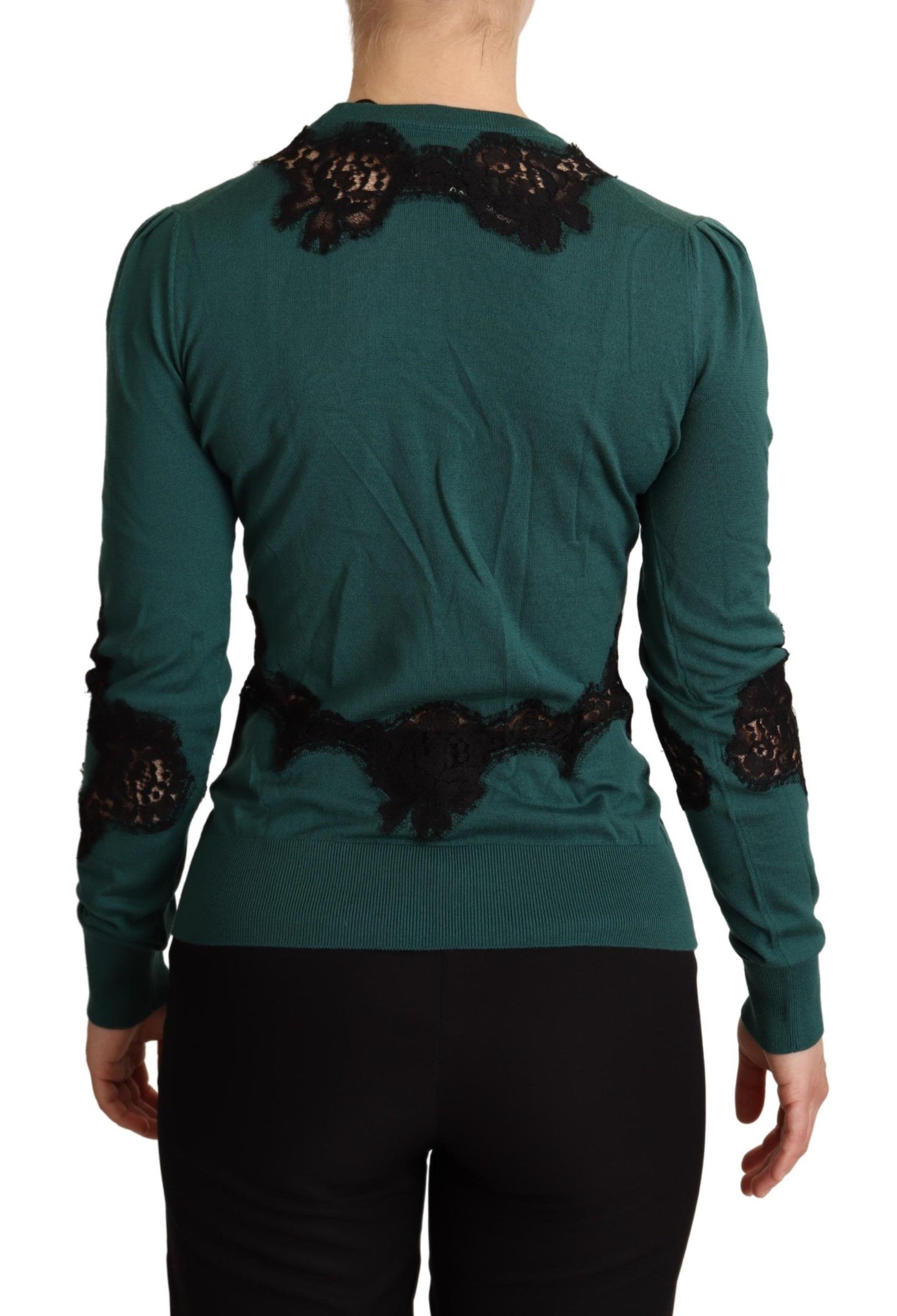 Dolce &amp; Gabbana Green Wool Crewneck Sweater