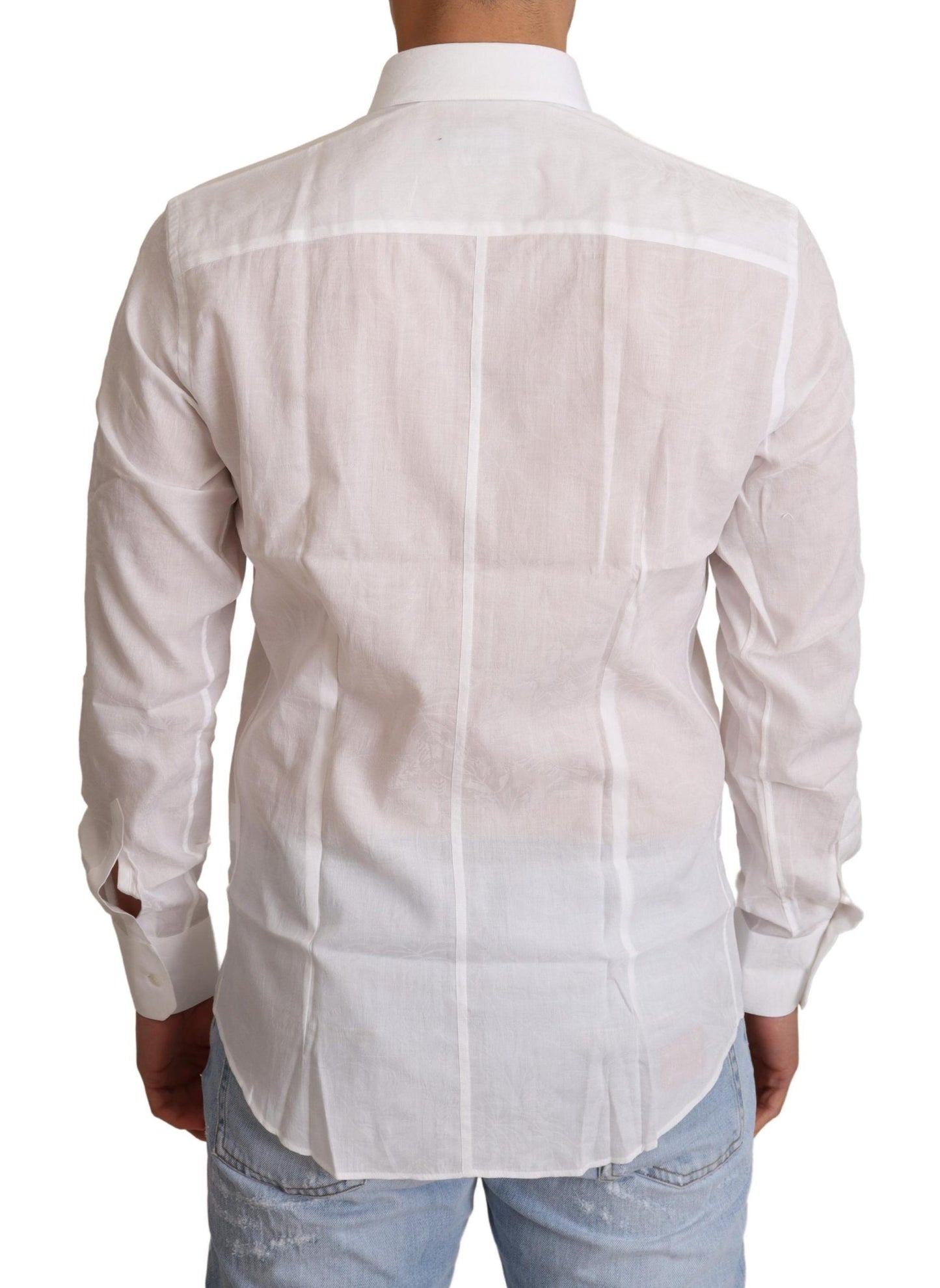 Dolce &amp; Gabbana White Cotton Slim Fit Mens MARTINI Shirt