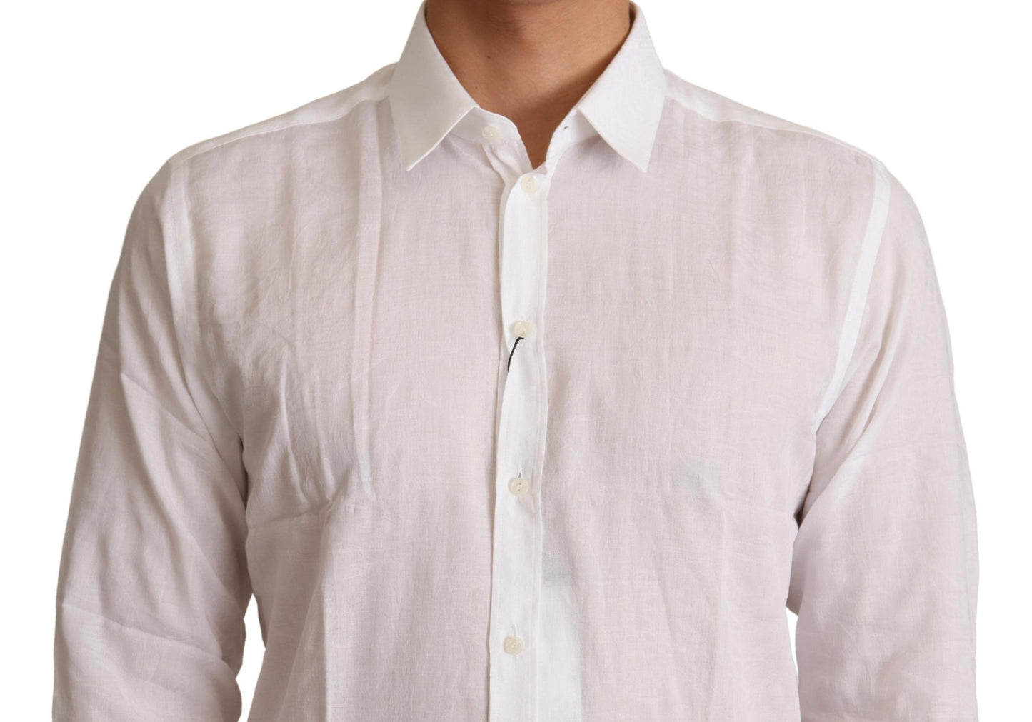 Dolce &amp; Gabbana White Cotton Slim Fit Mens MARTINI Shirt