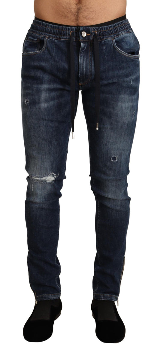 Dolce &amp; Gabbana Elegante dunkelblaue Röhrenjeans