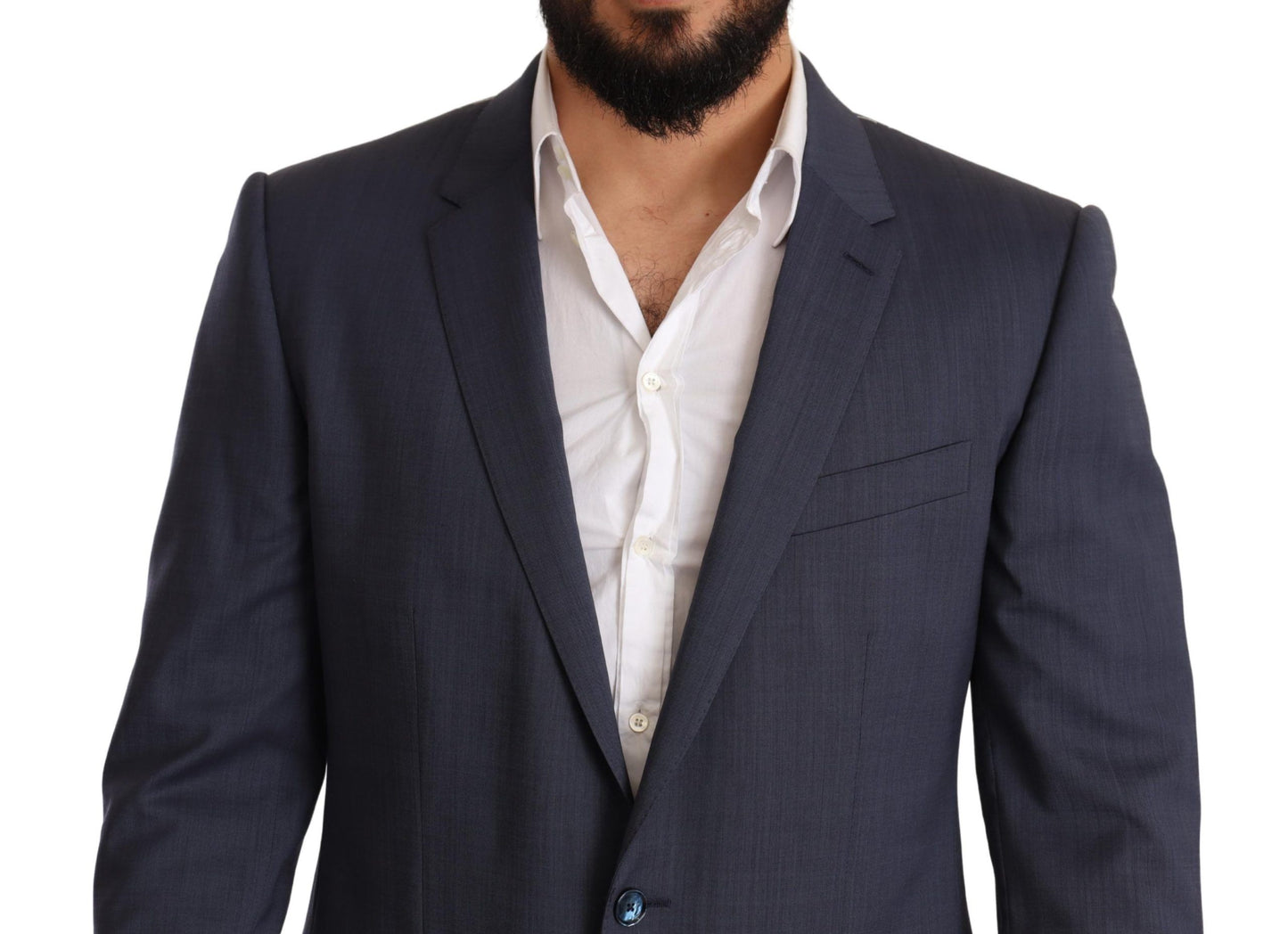 Dolce &amp; Gabbana Blue Wool Slim Fit Jacket Coat MARTINI Blazer