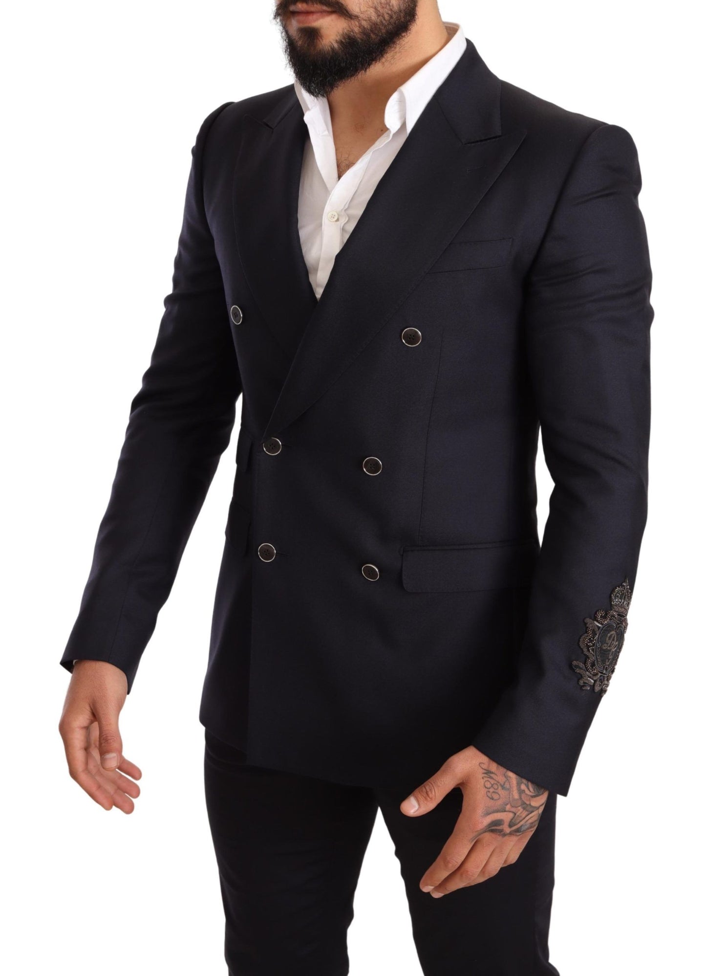 Dolce &amp; Gabbana Blue Cashmere Silk Slim Fit SICILIA Blazer