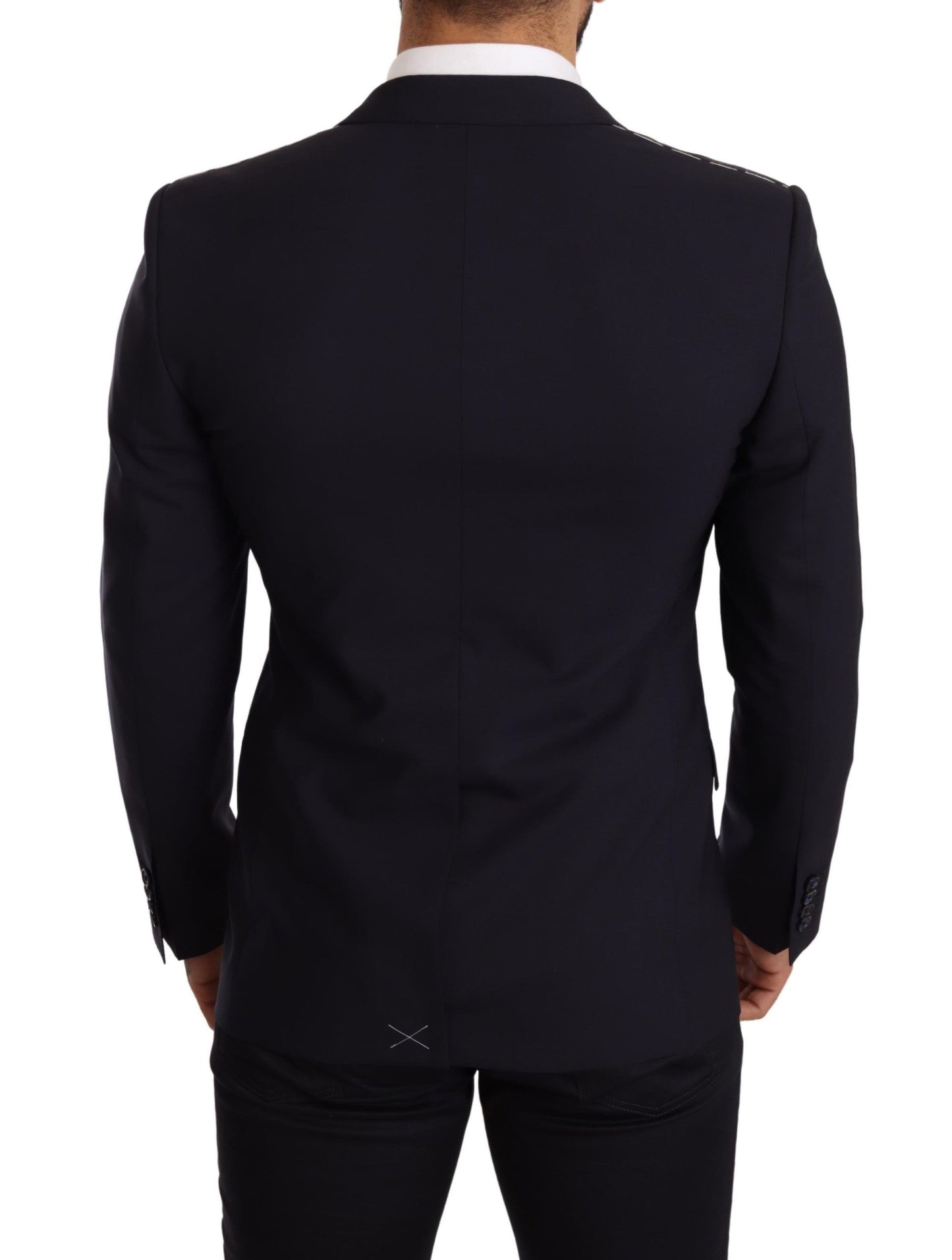 Dolce &amp; Gabbana Navy Blue Wool Slim Fit MARTINI Blazer