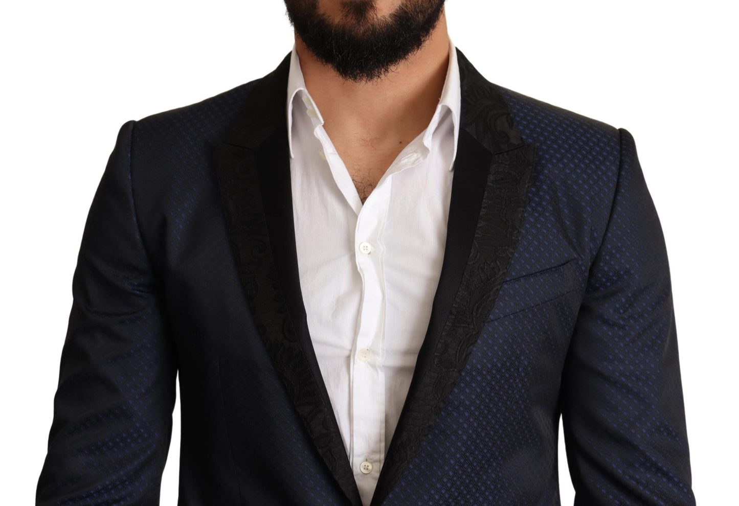 Dolce &amp; Gabbana Blue Wool Slim Fit MARTINI Blazer Jacket