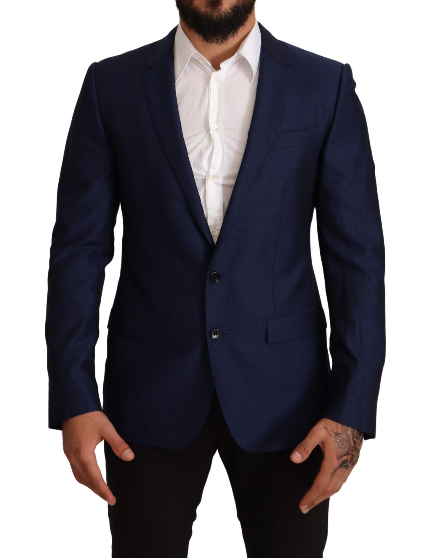 Dolce &amp; Gabbana Navy Blue Slim Fit Jacket MARTINI Blazer