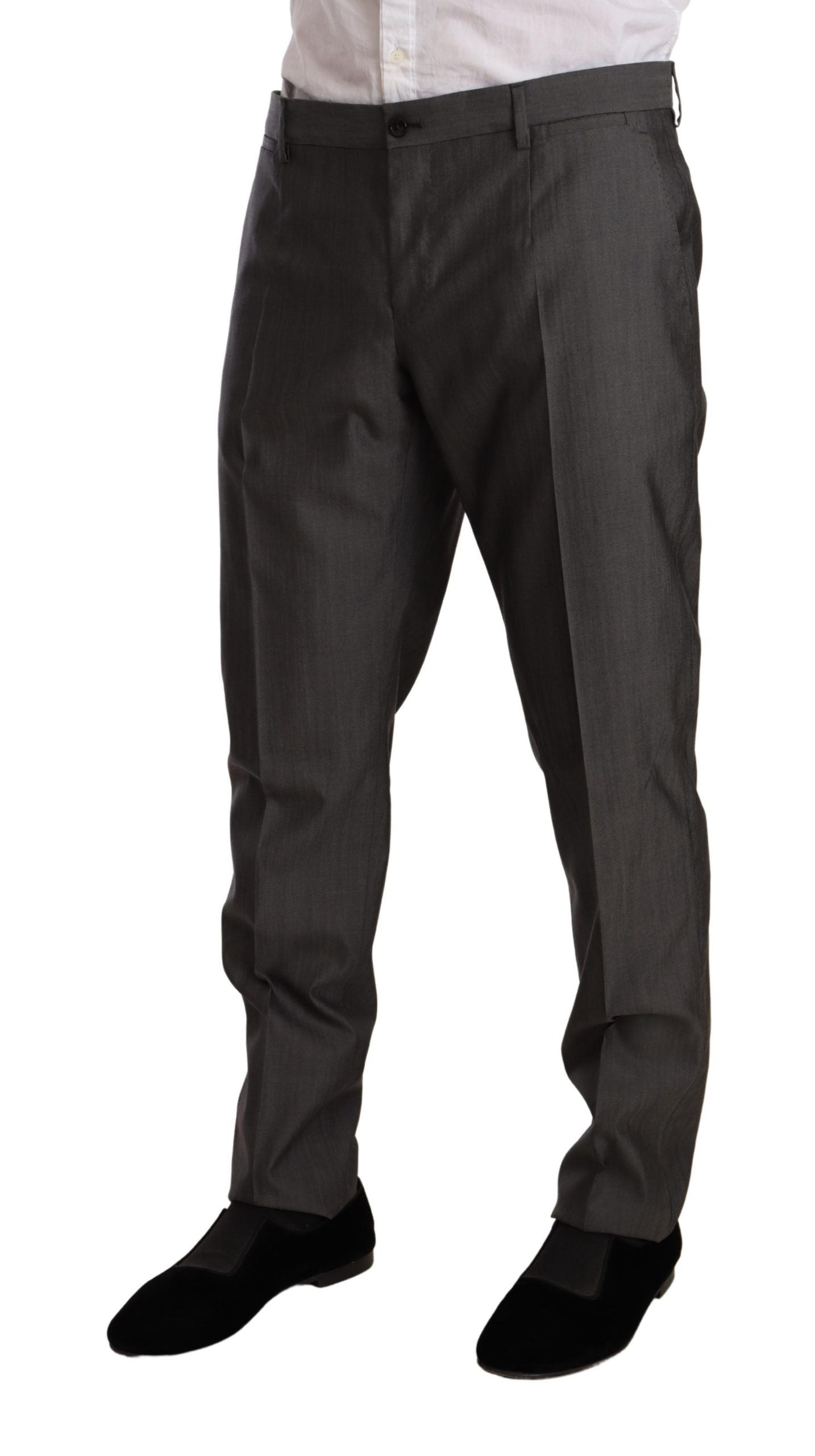 Dolce &amp; Gabbana Gray Metallic MARTINI Slim Fit Set Suit