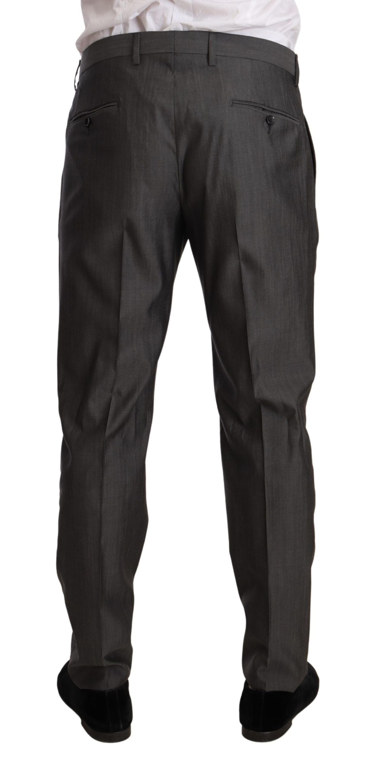 Dolce &amp; Gabbana Gray Metallic MARTINI Slim Fit Set Suit