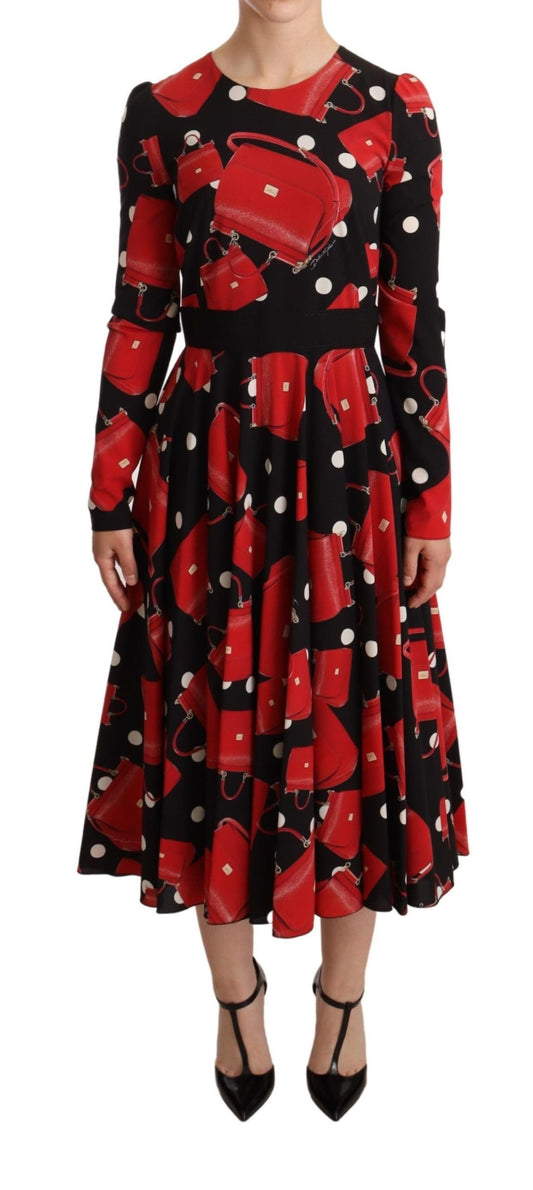 Dolce &amp; Gabbana – Elegantes, ausgestelltes Midikleid mit Sizilien-Print