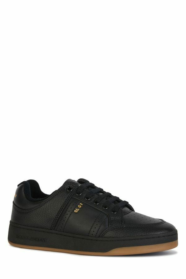 Elegante schwarze Low-Top-Ledersneaker von Saint Laurent