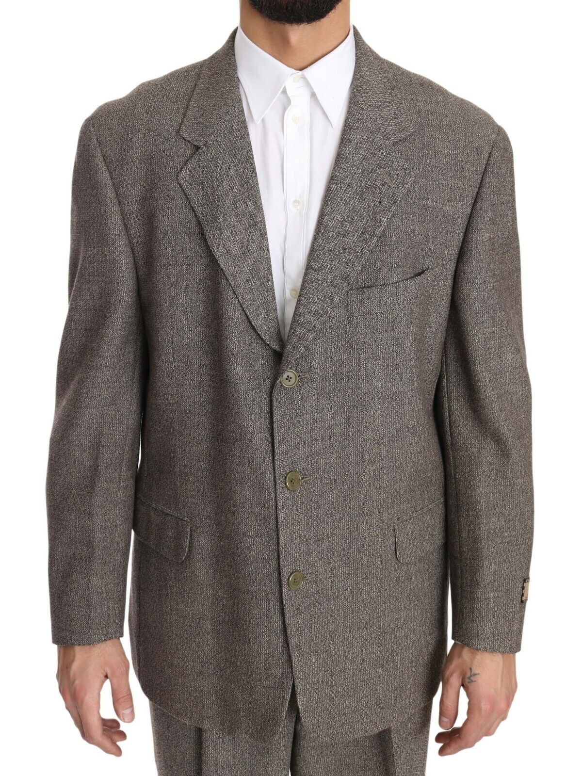 Fendi Brown Wool Regular Single Breasted Suit