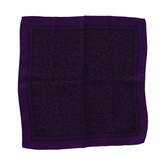 Dolce &amp; Gabbana Purple Patterned Square Handkerchief Scarf