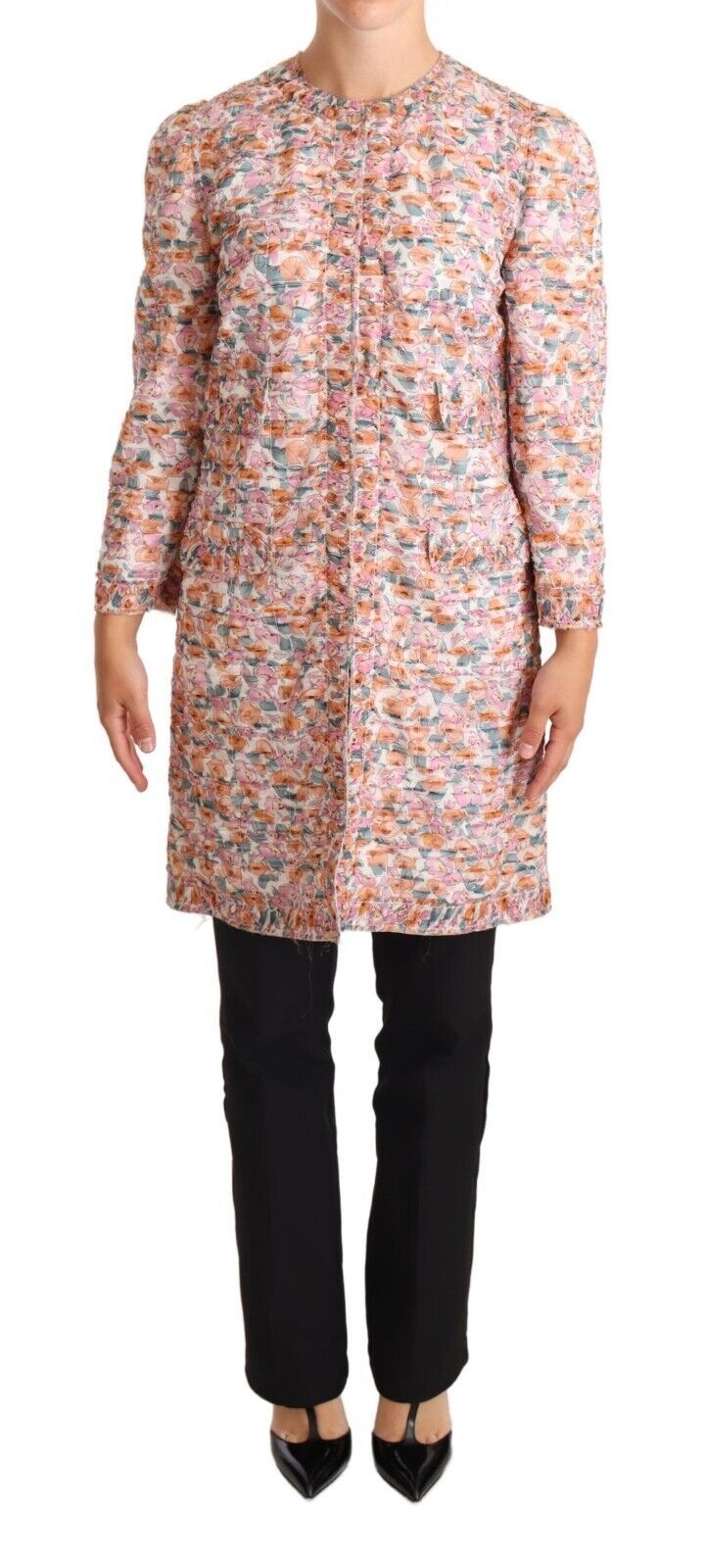 Dolce &amp; Gabbana Eleganter Trenchcoat aus Seide mit Blumenmuster