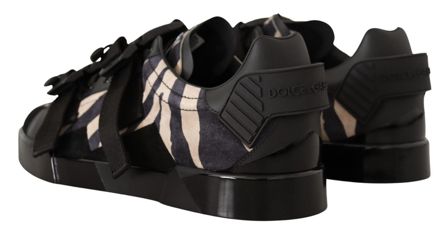 Dolce &amp; Gabbana Zebra-Wildleder-Low-Top-Modesneaker