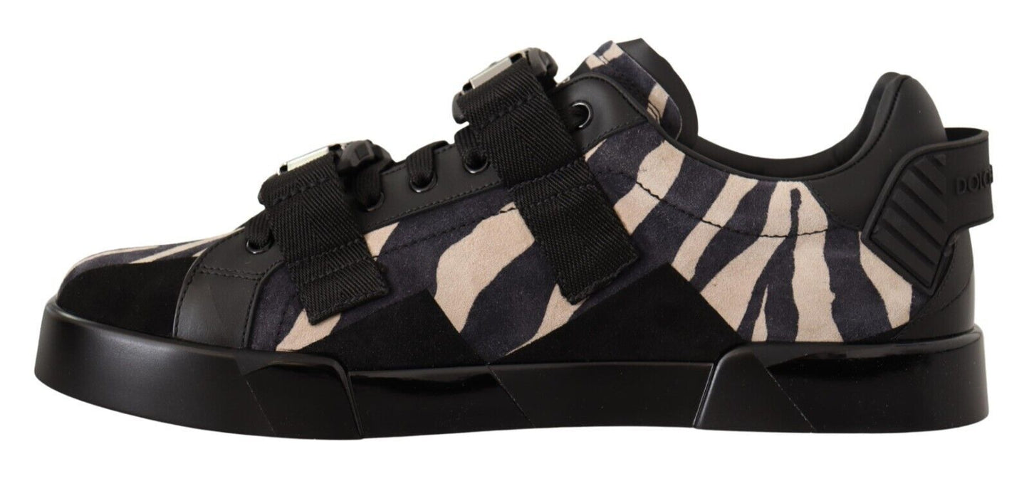 Dolce &amp; Gabbana Zebra-Wildleder-Low-Top-Modesneaker