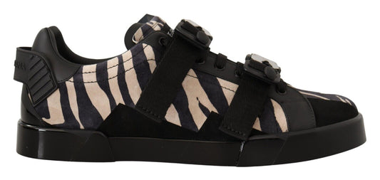 Dolce &amp; Gabbana Zebra-Wildleder-Low-Top-Modesneaker