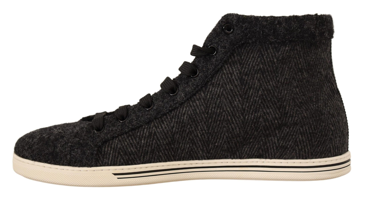 Dolce &amp; Gabbana – Elegante High-Top-Sneaker aus Baumwolle/Wolle