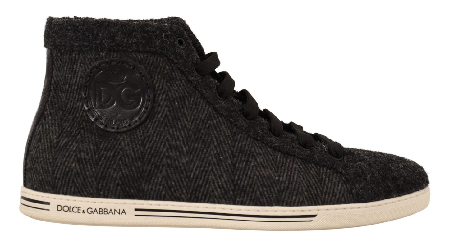 Dolce &amp; Gabbana – Elegante High-Top-Sneaker aus Baumwolle/Wolle