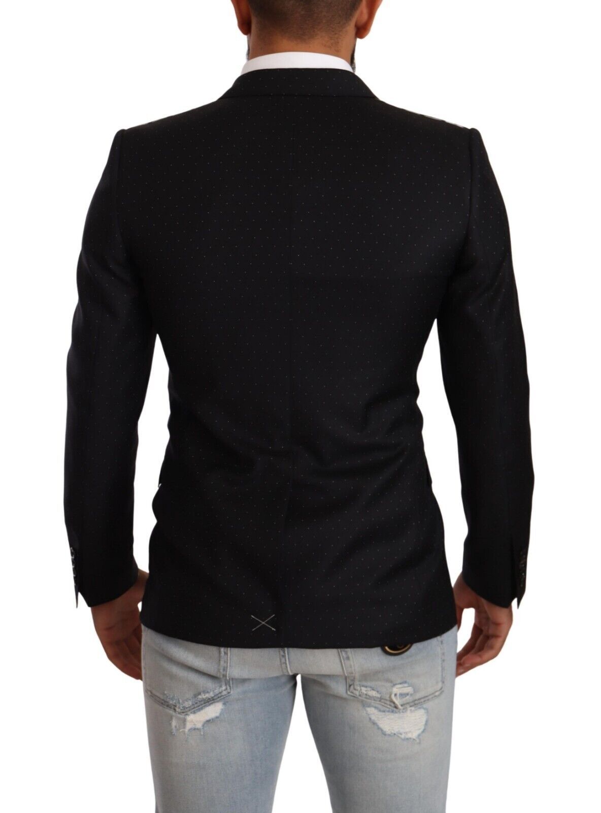 Dolce &amp; Gabbana Black Dotted Double Breasted MARTINI Jacket