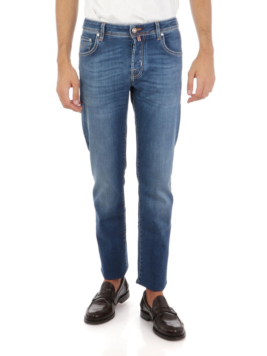 Jacob Cohen Blue Cotton Slim Men Jeans