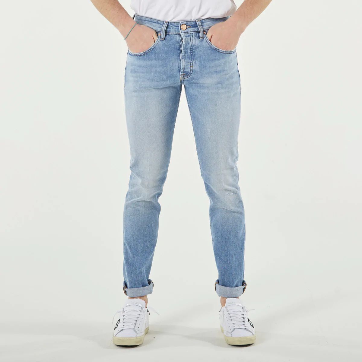 Don The Fuller Light Blue Cotton Jeans &amp; Pant