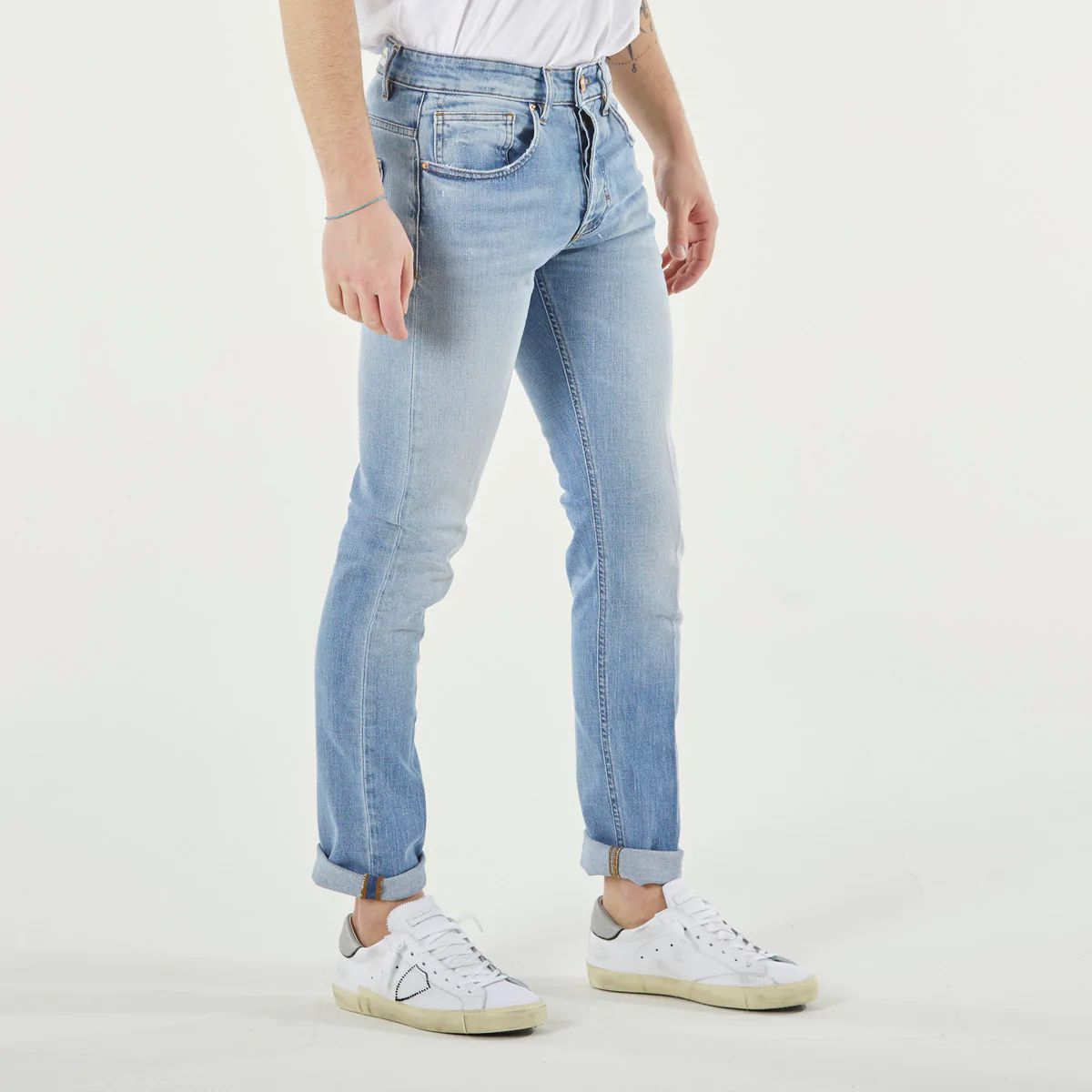 Don The Fuller Light Blue Cotton Jeans &amp; Pant