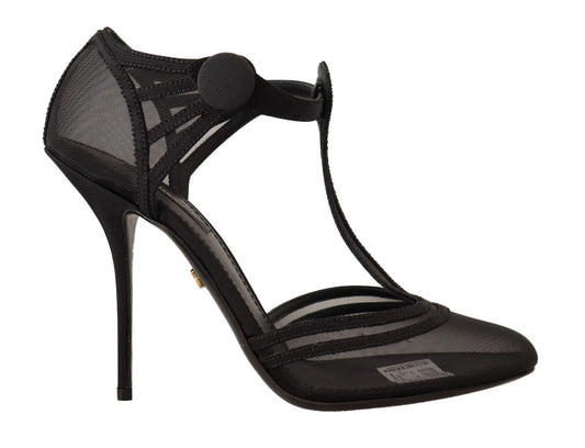 Dolce &amp; Gabbana Elegante Mesh-Stiletto-Pumps mit T-Riemen