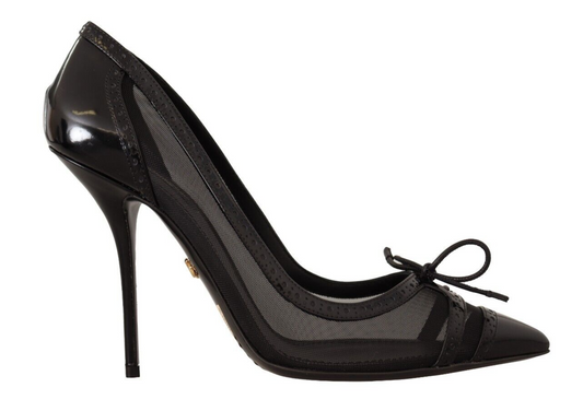 Dolce &amp; Gabbana Elegante schwarze Mesh-Stiletto-Pumps