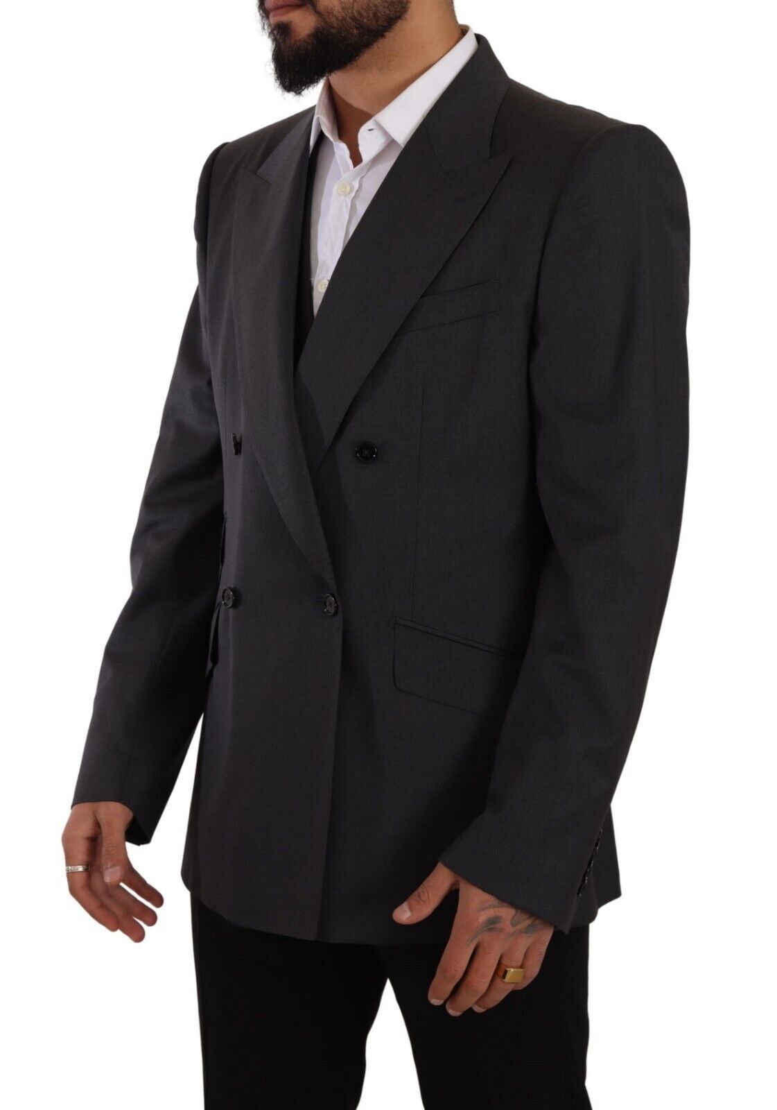 Dolce &amp; Gabbana Gray Double Breasted 2 Piece SICILY Blazer