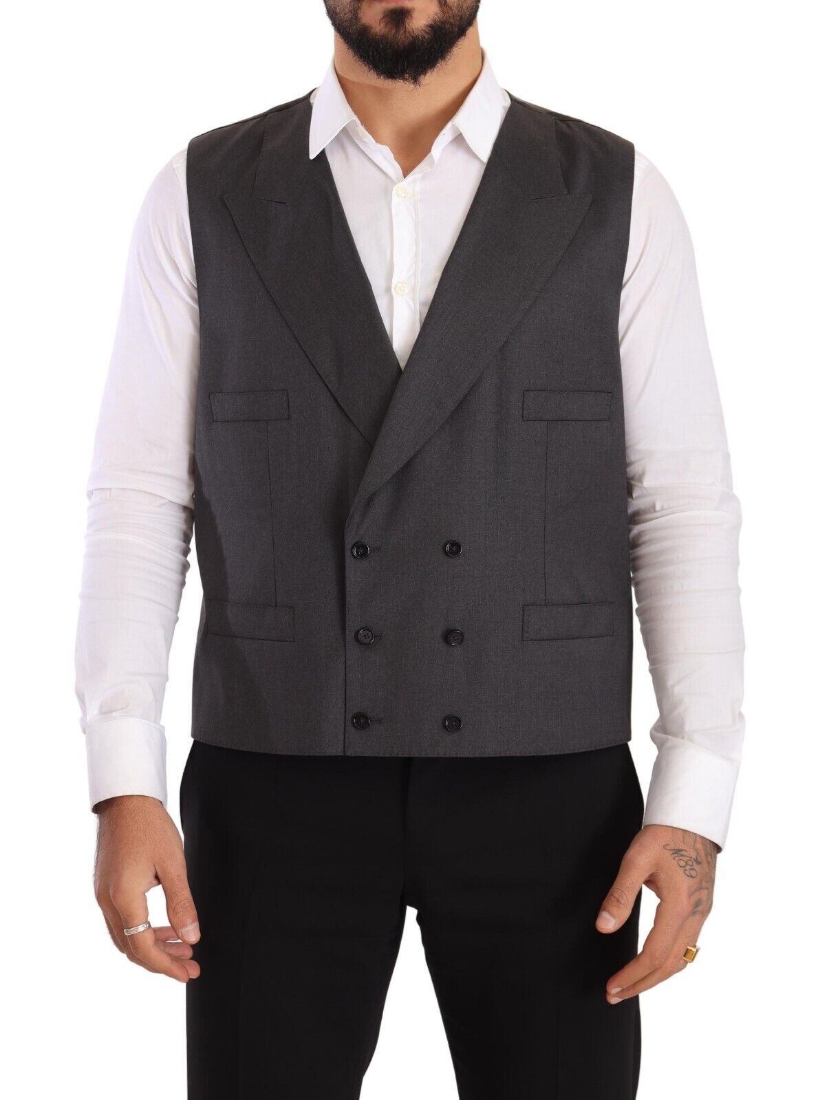 Dolce &amp; Gabbana Gray Double Breasted 2 Piece SICILY Blazer