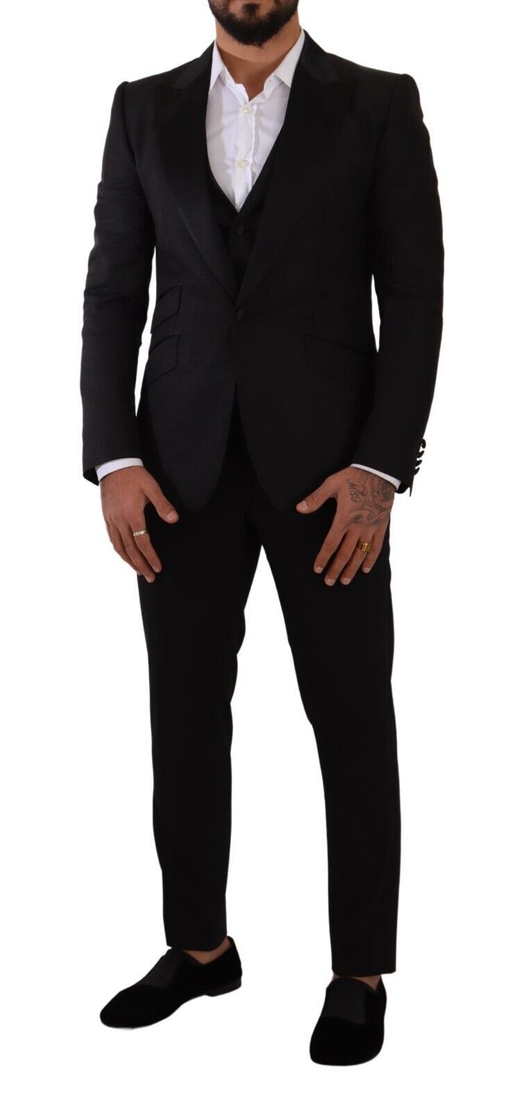 Dolce &amp; Gabbana Black Slim Fit 2 Piece SICILY Blazer