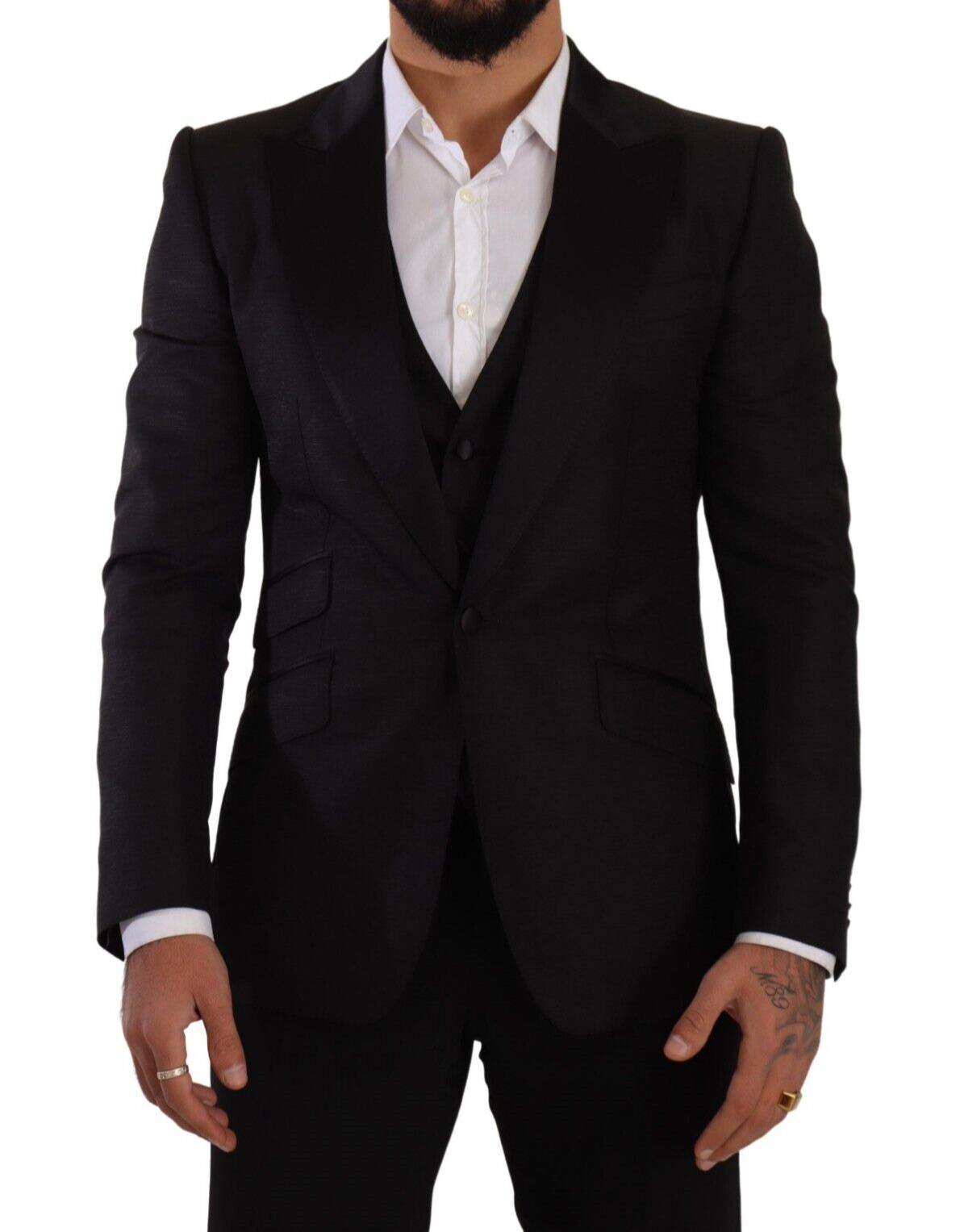 Dolce &amp; Gabbana Black Slim Fit 2 Piece SICILY Blazer