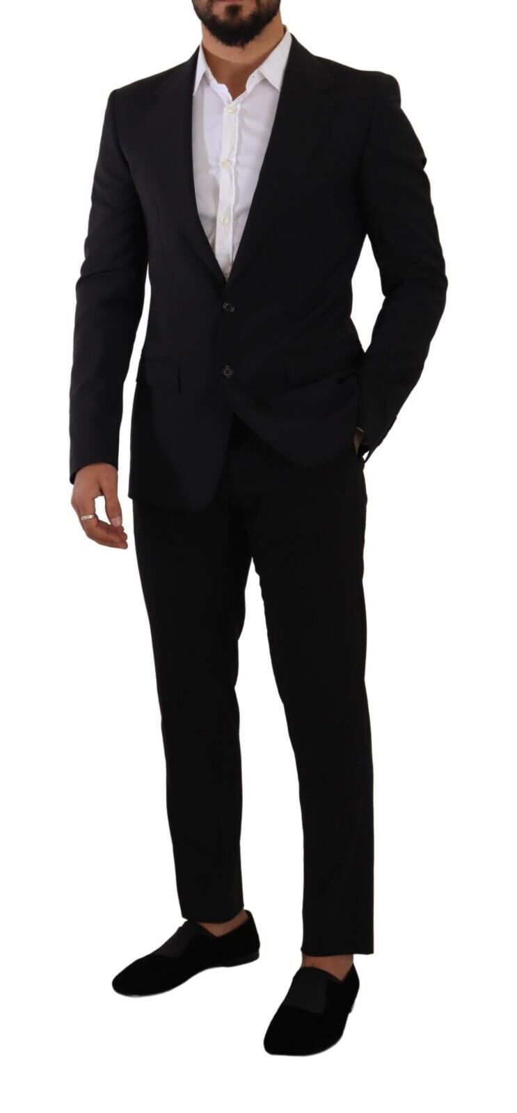 Dolce &amp; Gabbana Eleganter schwarzer Martini Slim Fit Blazer und Weste