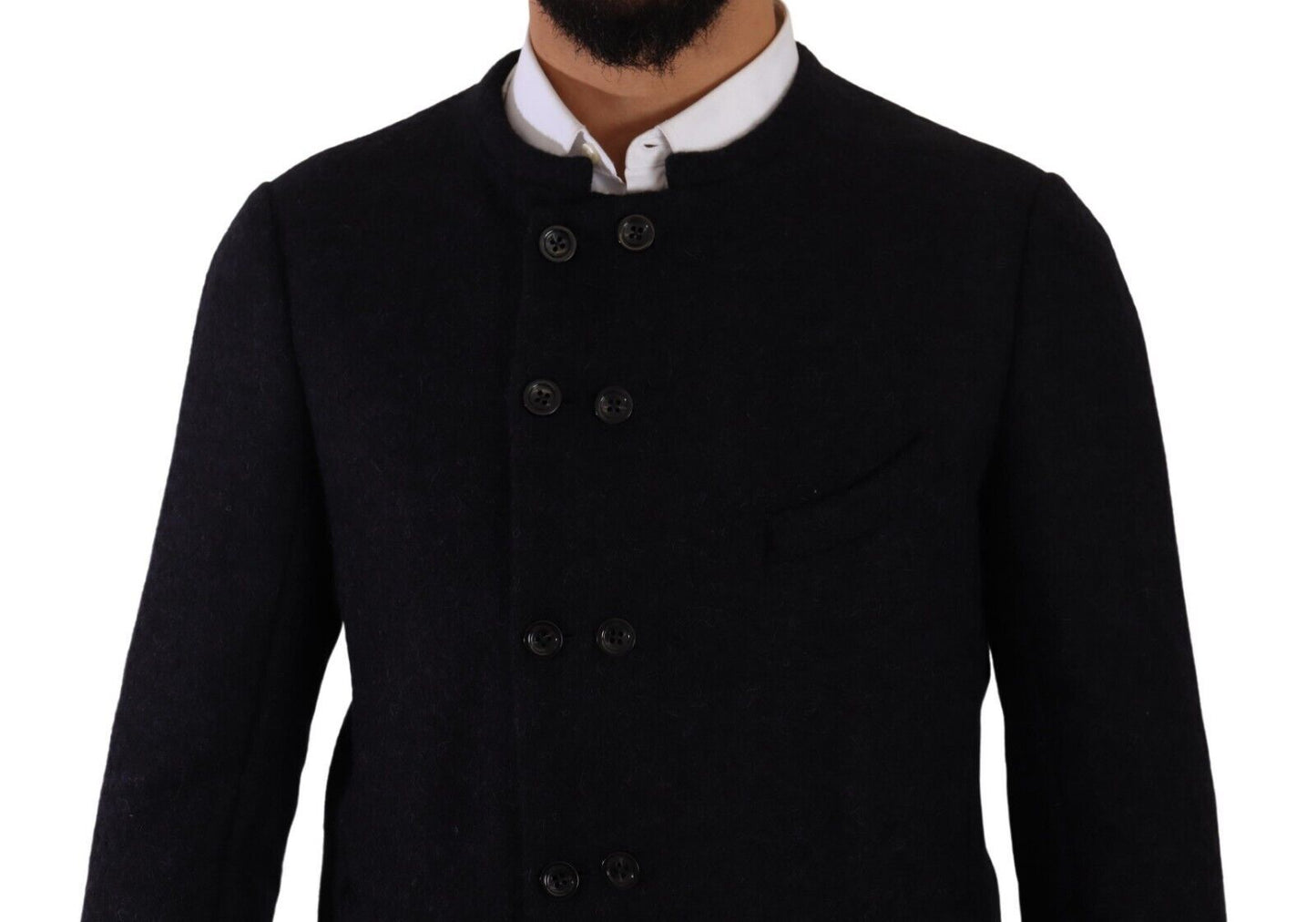 Dolce &amp; Gabbana Elegante dunkelgraue Jacke aus Alpaka-Mischung