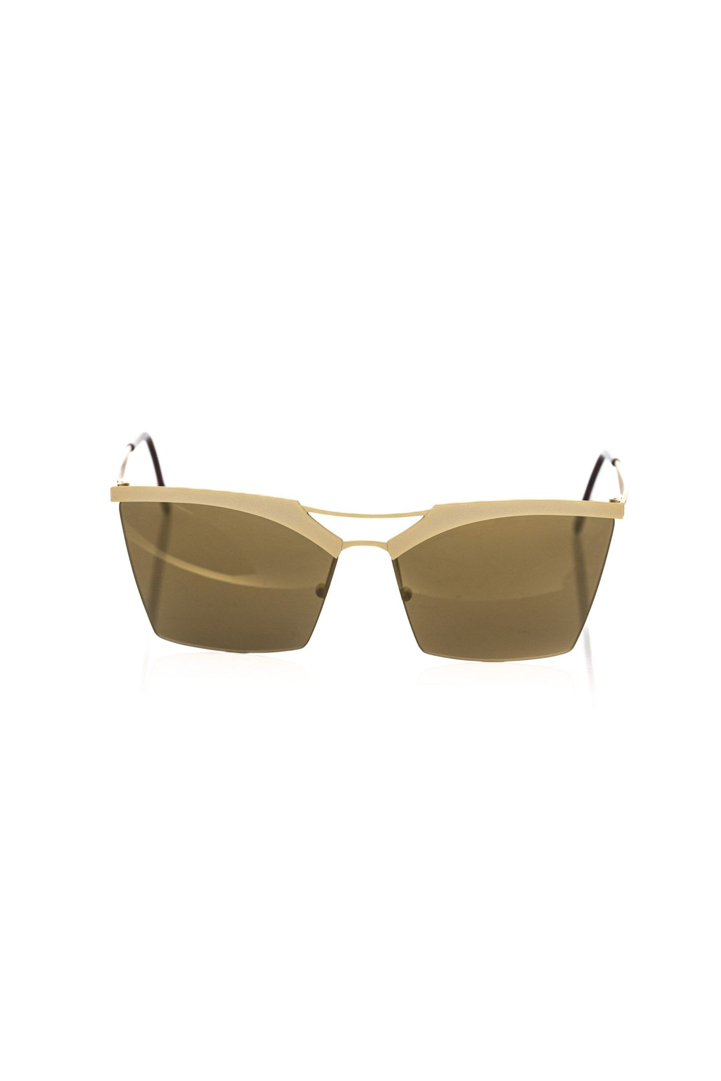 Frankie Morello Schicke goldfarbene Clubmaster-Sonnenbrille