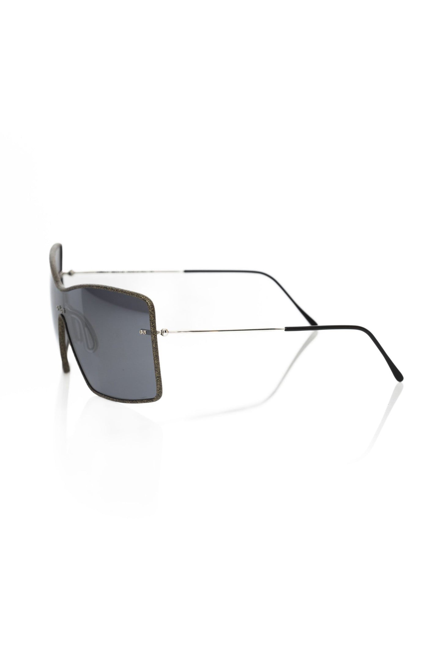 Frankie Morello – Elegante Shield-Sonnenbrille mit grau verspiegelten Gläsern