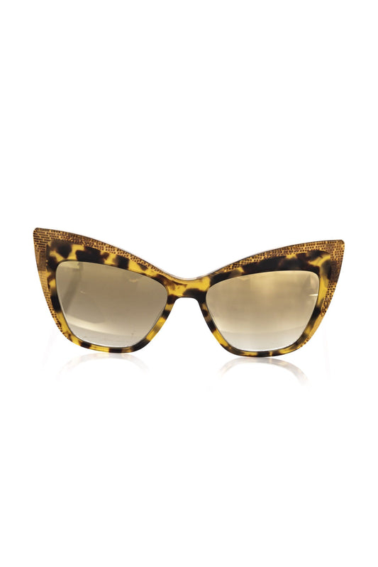 Frankie Morello Brown Acetate Women Sunglass