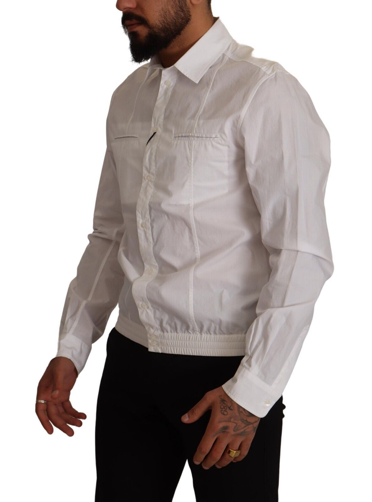 Dolce &amp; Gabbana White Cotton Button Down Men Collared Shirt