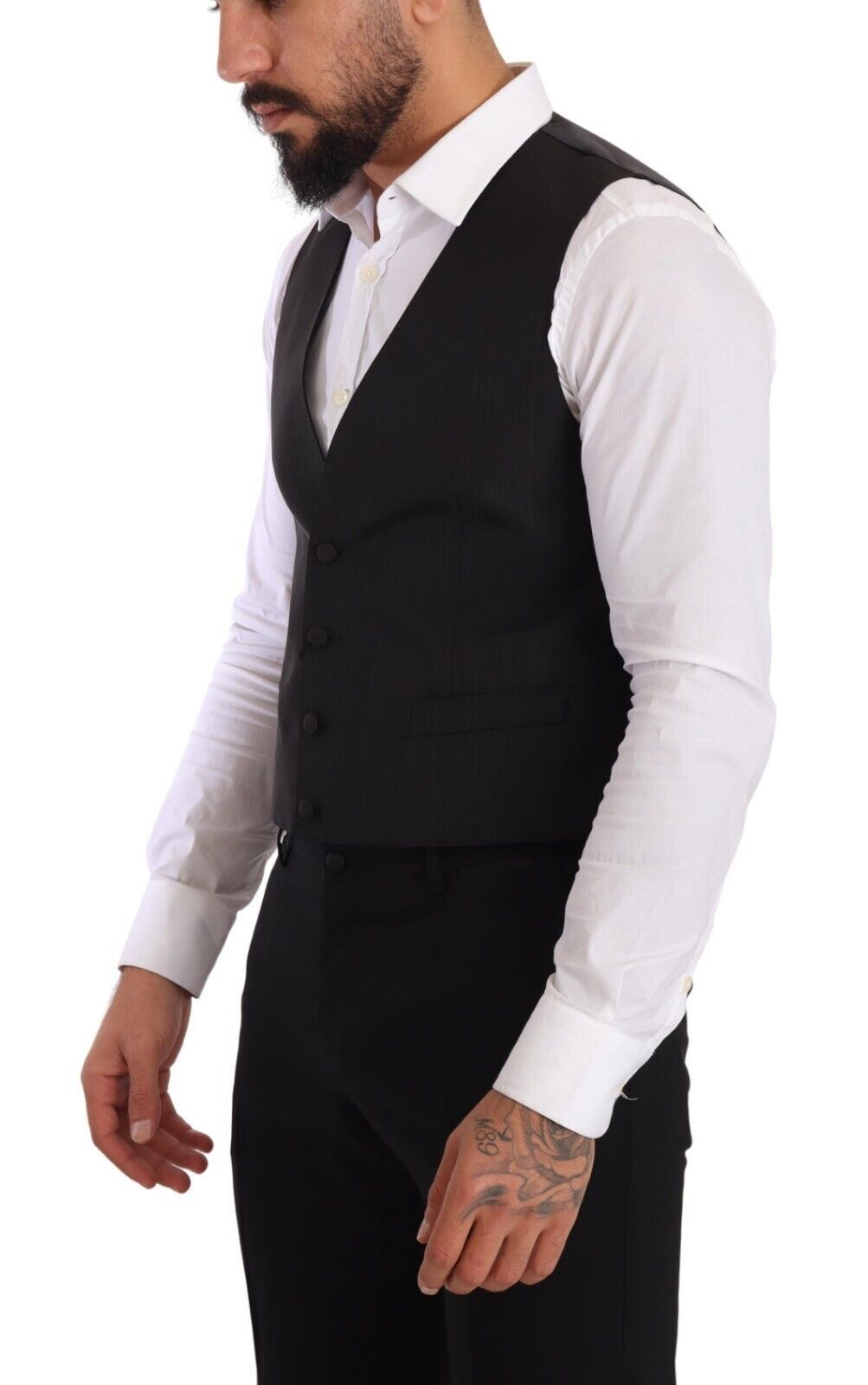 Dolce &amp; Gabbana Gray Silk Slim Fit Waistcoat Formal Vest