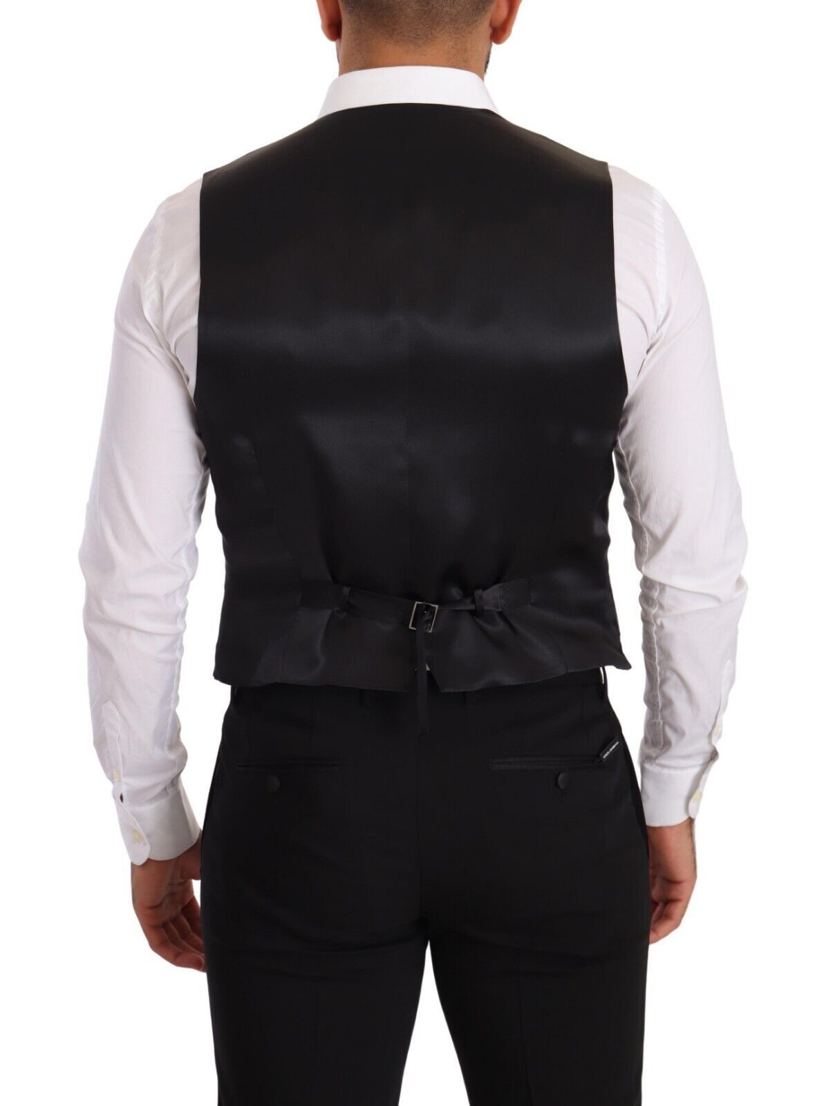 Dolce &amp; Gabbana Gray Silk Slim Fit Waistcoat Formal Vest