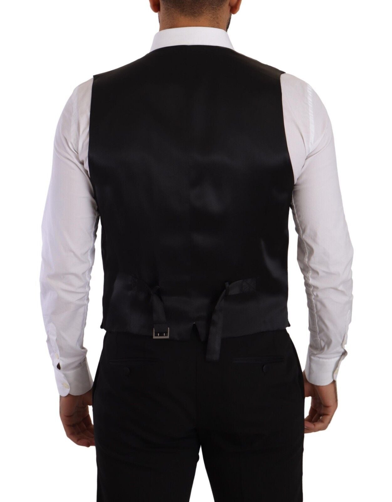 Dolce &amp; Gabbana Gray Velvet Cotton Slim Fit Waistcoat Vest