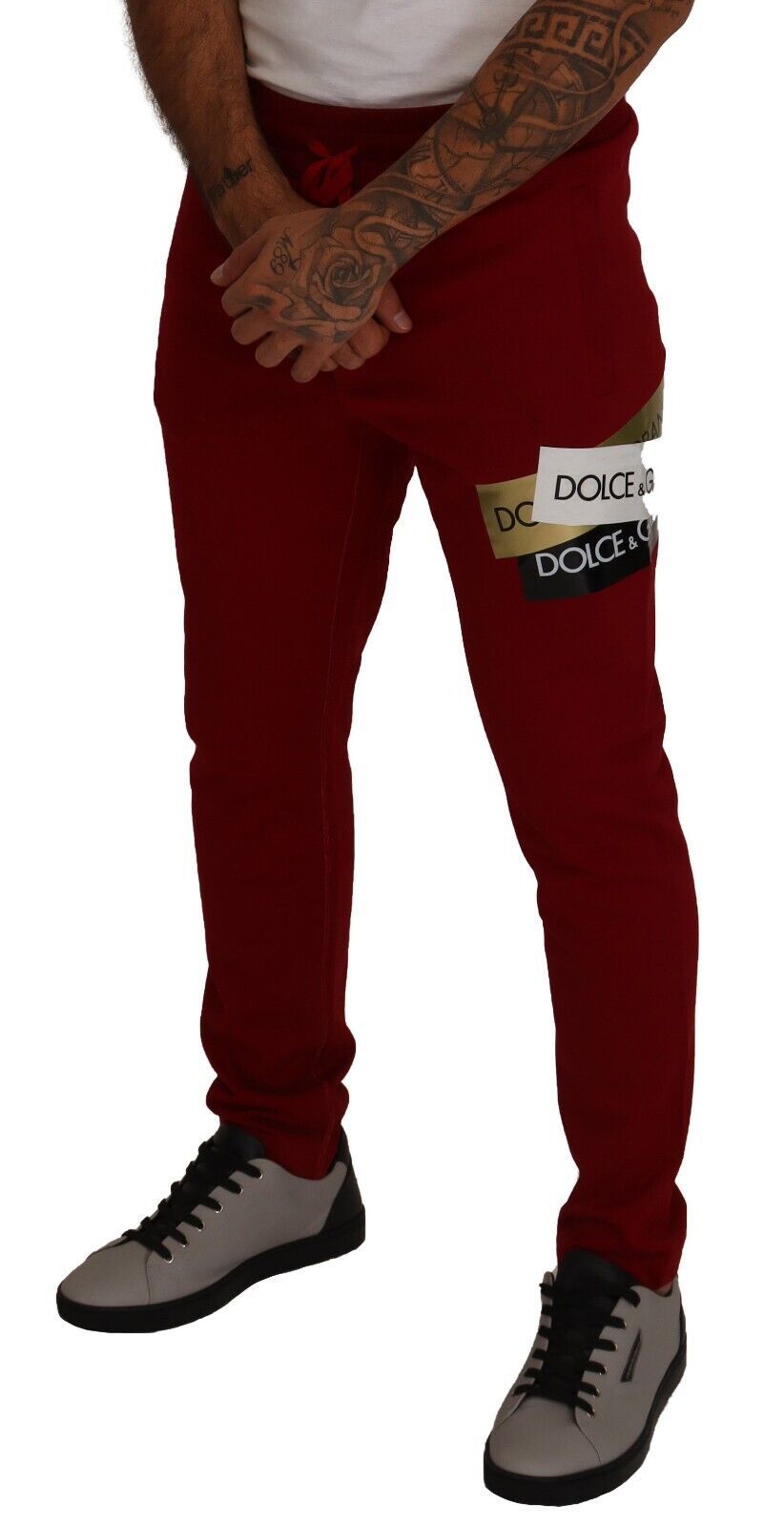 Dolce &amp; Gabbana Elegante rote Jogginghose mit Kordelzugverschluss