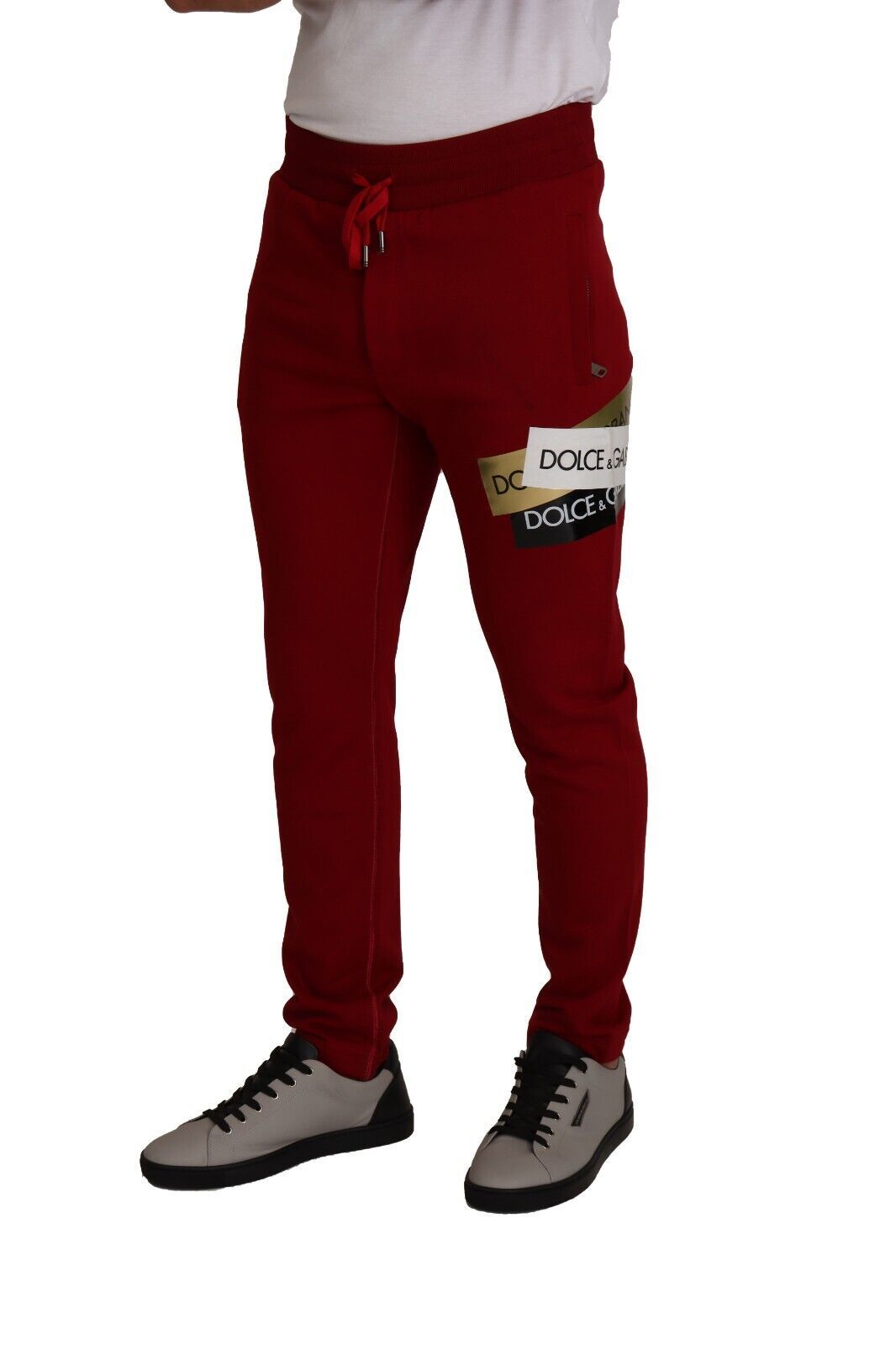 Dolce &amp; Gabbana Elegante rote Jogginghose mit Kordelzugverschluss