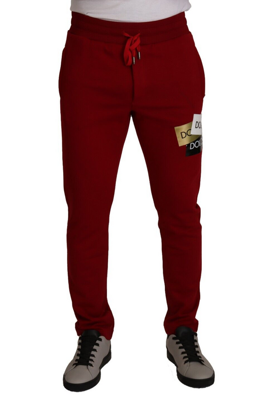 Dolce &amp; Gabbana Elegante rote Jogginghose mit Kordelzugverschluss