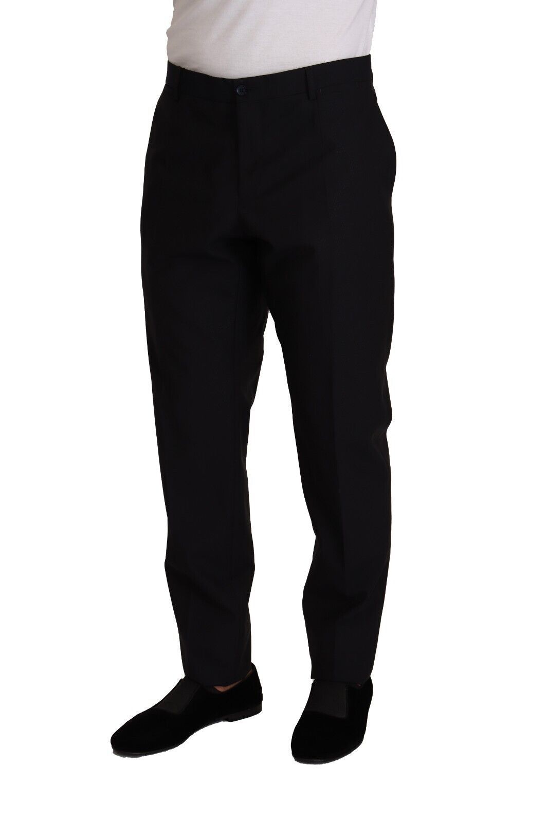 Dolce &amp; Gabbana Blue Wool Silk Formal Trouser Dress Pants