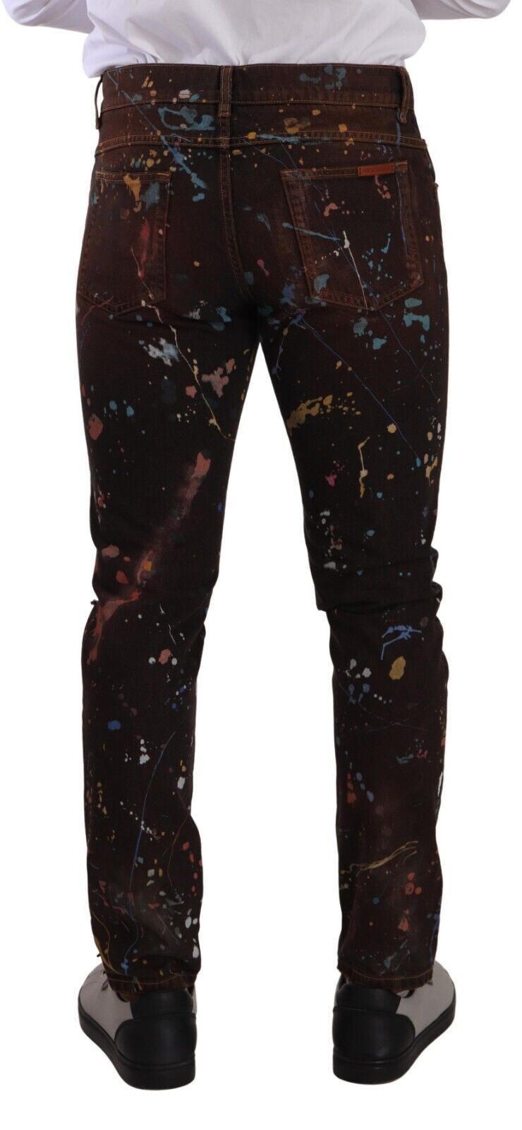 Mehrfarbig bemalte Skinny-Denim-Jeans von Dolce &amp; Gabbana