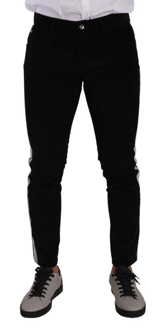 Dolce &amp; Gabbana – Elegante Slim-Fit-Jeans aus Baumwolle in Schwarz