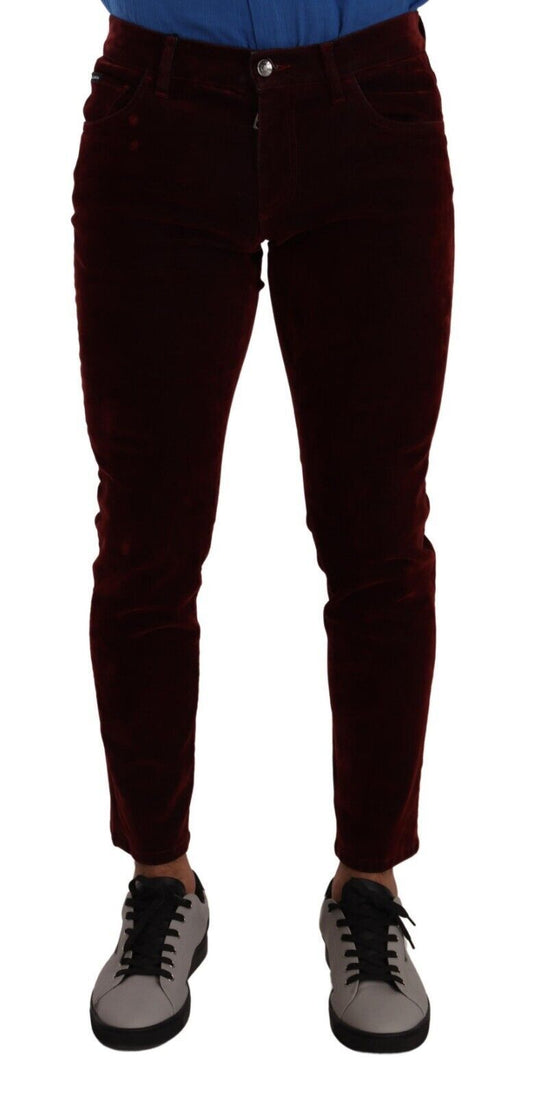 Dolce &amp; Gabbana Bordeaux Slim-Fit-Röhrenjeans