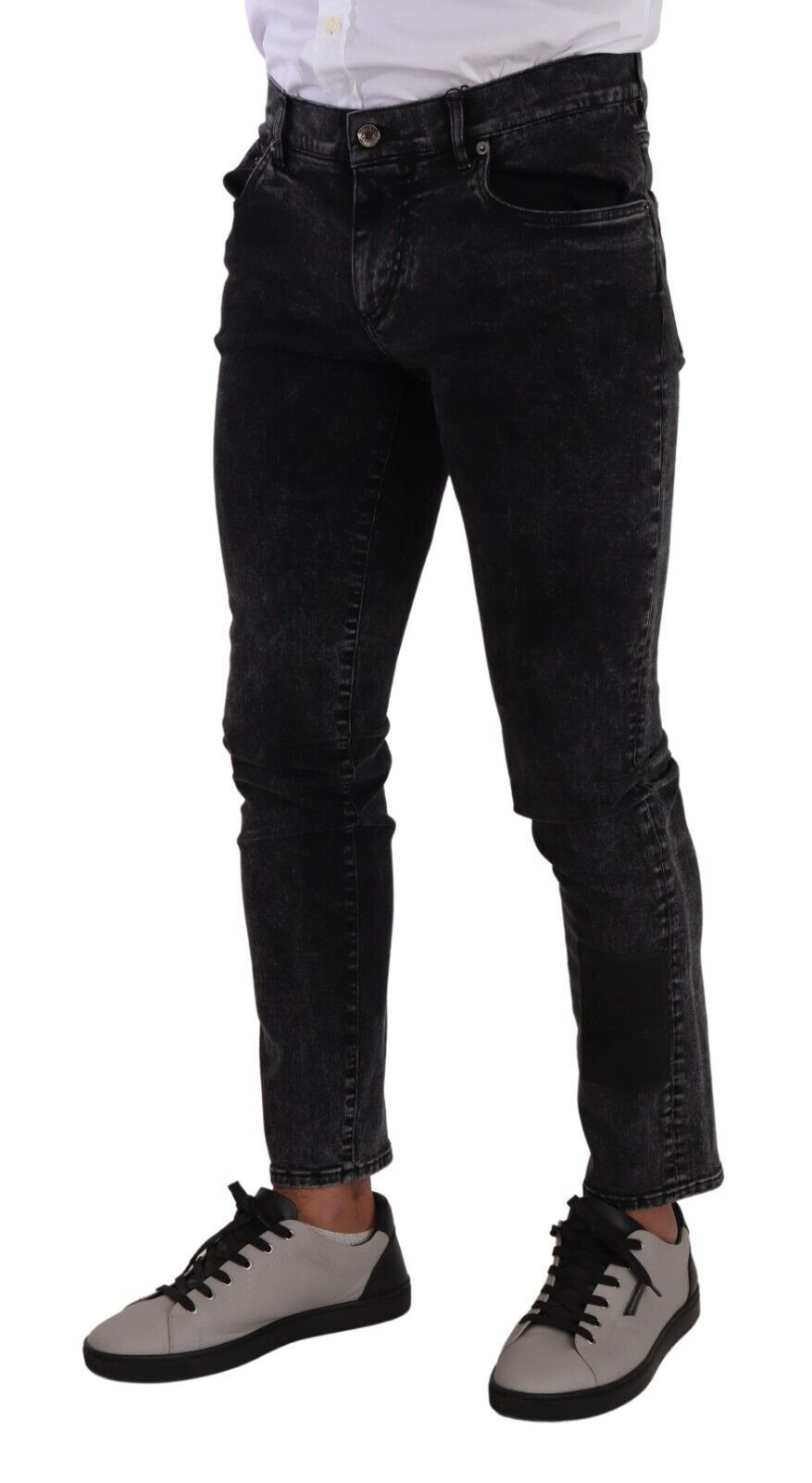 Dolce &amp; Gabbana Sleek Slim-Fit Designer-Jeans in Schwarzgrau