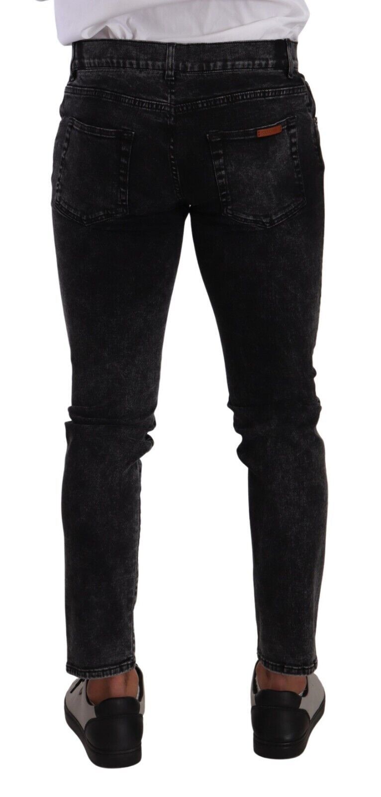 Dolce &amp; Gabbana Sleek Slim-Fit Designer-Jeans in Schwarzgrau